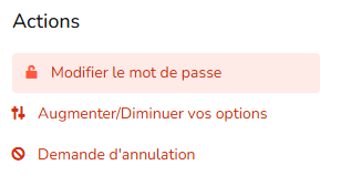 Bouton de modification du mot de passe